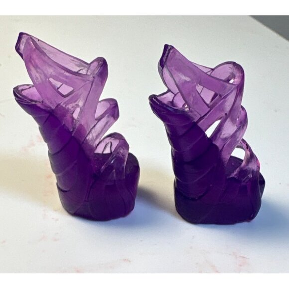 Monster High Shoes Purple Wedge Sandals Clawdeen Wolf Skull Shores Doll - Picture 3 of 4